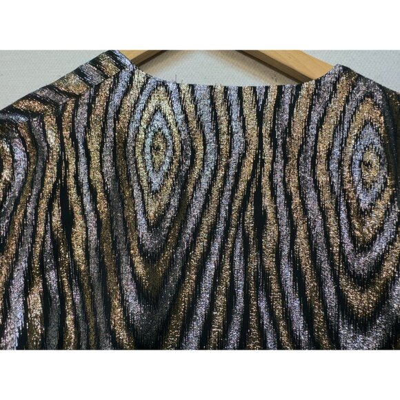 Vintage Pierre De Roche Open Front Blazer Jacket Womens Size 36 Multi Metallic - Picture 11 of 13